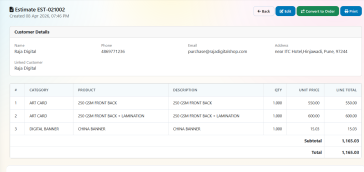 Cashflow and payment summary preview
